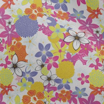 Delicate Blooming Flowers Chiffon