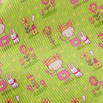 Little Girl And Rabbit Standard Corduroy