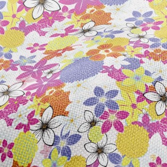Delicate Blooming Flowers Performance Linen