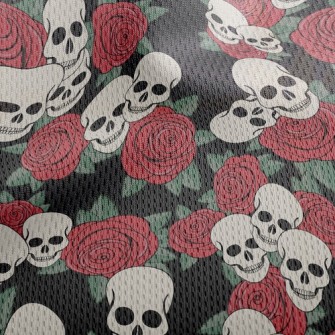 Rock Rose Skull Athletic Mesh Flat Back