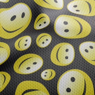 Smiley Face Athletic Mesh Flat Back