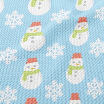 Cute Snowman Birdseye Piqué