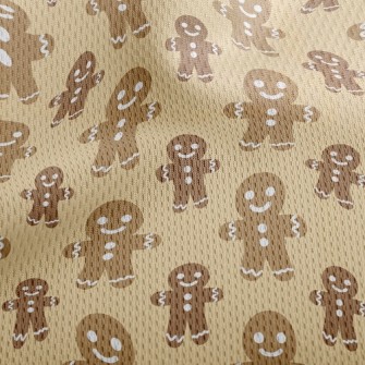 Gingerbread Man Athletic Mesh Flat Back