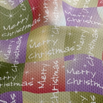 Christmas Wishes Text Athletic Mesh Flat Back