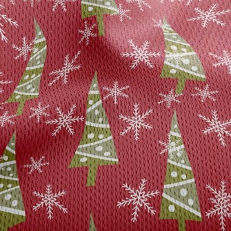 Snowflake Christmas Tree Athletic Mesh Flat Back