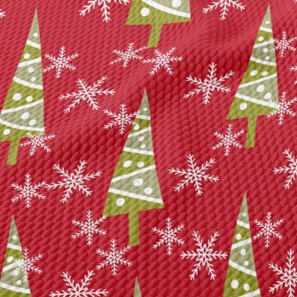 Snowflake Christmas Tree Birdseye Piqué