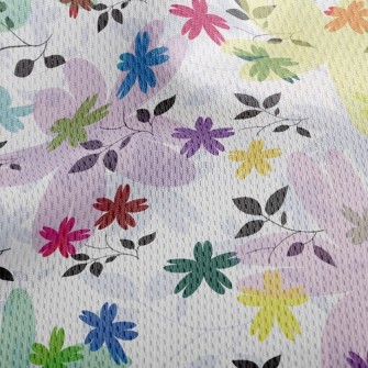 Colorful Flowers Athletic Mesh Flat Back