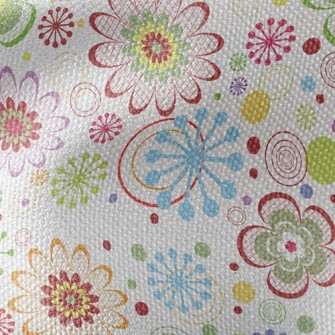 Colorful Painted Flowers Waterproof Canvas