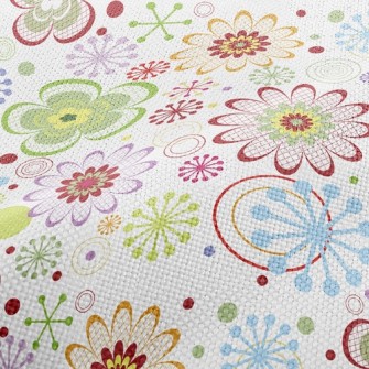 Colorful Painted Flowers Performance Linen