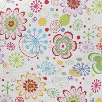 Colorful Painted Flowers Twill