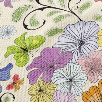 Colorful Butterfly Birdseye Piqué