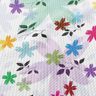 Colorful Flowers Birdseye Piqué