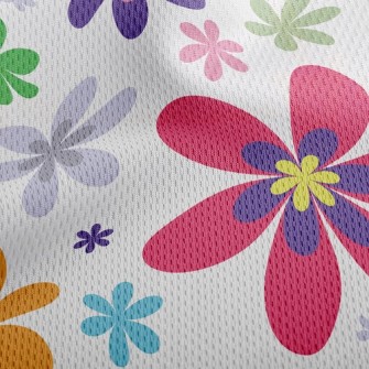 Colorful Flowers Athletic Mesh Flat Back
