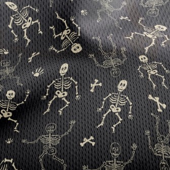 Dancing Skeleton Athletic Mesh Flat Back