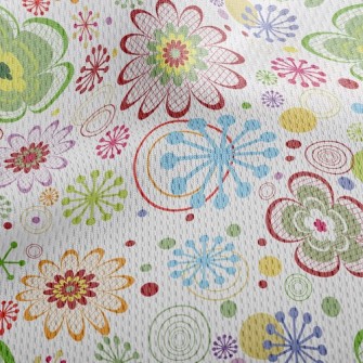 Colorful Painted Flowers Athletic Mesh Flat Back