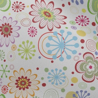 Colorful Painted Flowers Chiffon