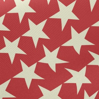 White Five-Pointed Star Twill