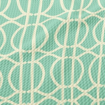 Interlaced Circles And Lines Birdseye Piqué