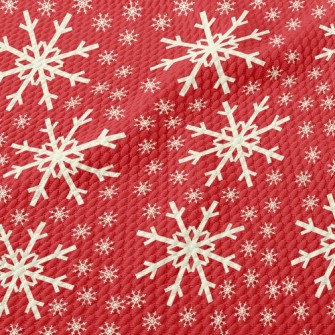 Shiny Christmas Snowflakes Birdseye Piqué