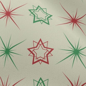 Red And Green Shining Stars Chiffon