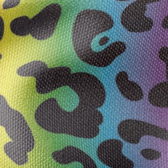 Rainbow Gradient Leopard Print Waterproof Canvas
