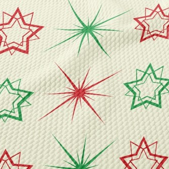 Red And Green Shining Stars Birdseye Piqué