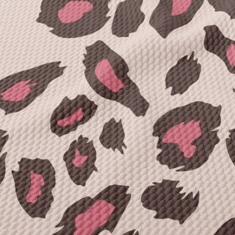 Pink Fashion Leopard Print Birdseye Piqué