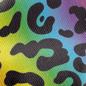 Rainbow Gradient Leopard Print Standard Corduroy