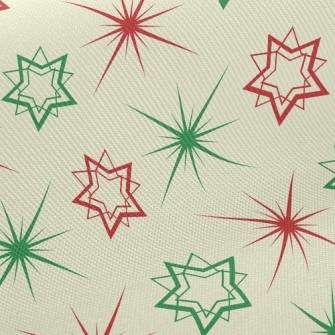 Red And Green Shining Stars Twill