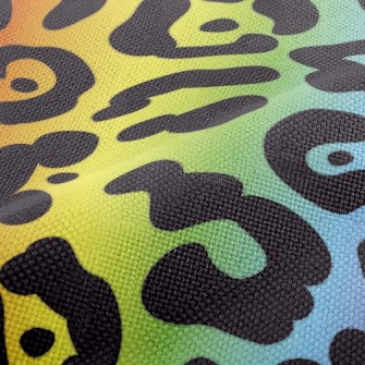 Rainbow Gradient Leopard Print Performance Linen