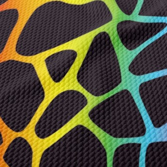 Colorful Giraffe Pattern Birdseye Piqué