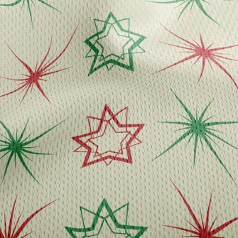 Red And Green Shining Stars Athletic Mesh Flat Back