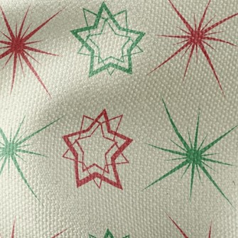 Red And Green Shining Stars Waterproof Canvas