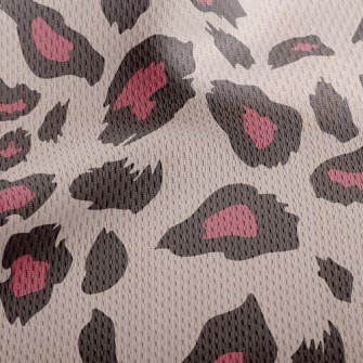 Pink Fashion Leopard Print Athletic Mesh Flat Back