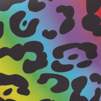 Rainbow Gradient Leopard Print Twill