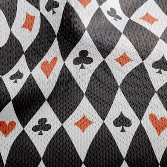 Fashion Diamond Playing Cards Athletic Mesh Flat Back