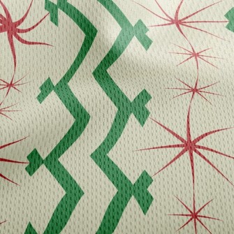 Christmas Star Lines Athletic Mesh Flat Back