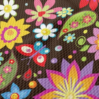 Colorful Ornate Pattern Birdseye Piqué