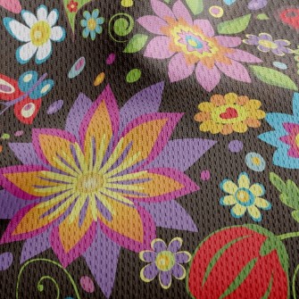 Colorful Ornate Pattern Athletic Mesh Flat Back