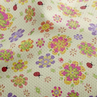 Elegant Temperament Small Flor Athletic Mesh Flat Back