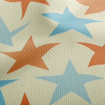 Full Page Star Print Athletic Mesh Flat Back