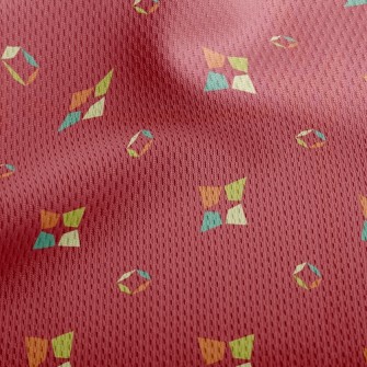 Nostalgic Colored Squares Athletic Mesh Flat Back
