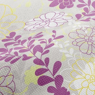 Elegant Purple Floral Performance Linen