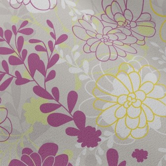 Elegant Purple Floral Chiffon