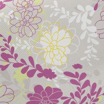 Elegant Purple Floral Twill