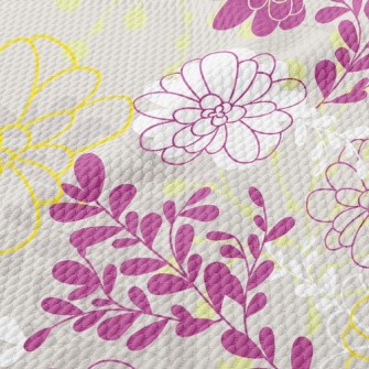 Elegant Purple Floral Birdseye Piqué