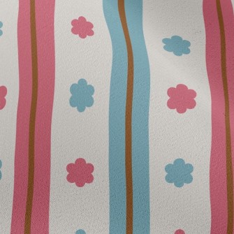Small Flowers And Lines Chiffon