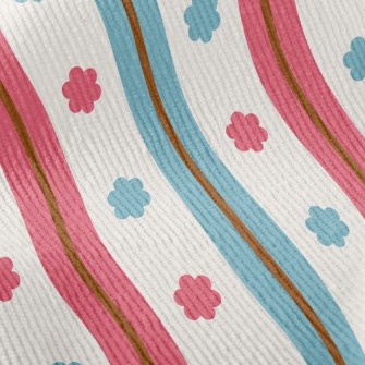 Small Flowers And Lines Standard Corduroy