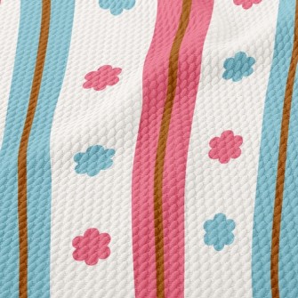 Small Flowers And Lines Birdseye Piqué