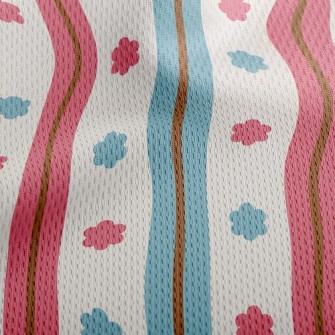 Small Flowers And Lines Athletic Mesh Flat Back